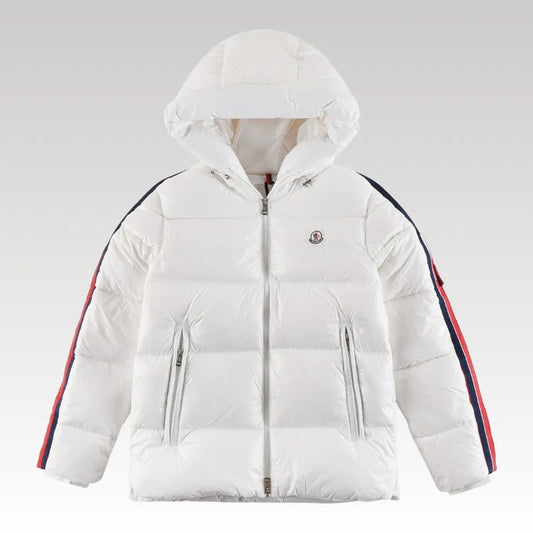 Jacket Puffer Moncler White Hooded MCL014