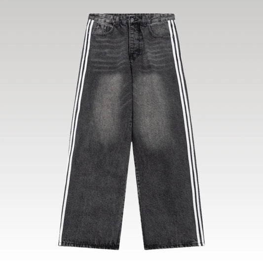 Jeans Balenciaga Striped Black Washed Denim BL032