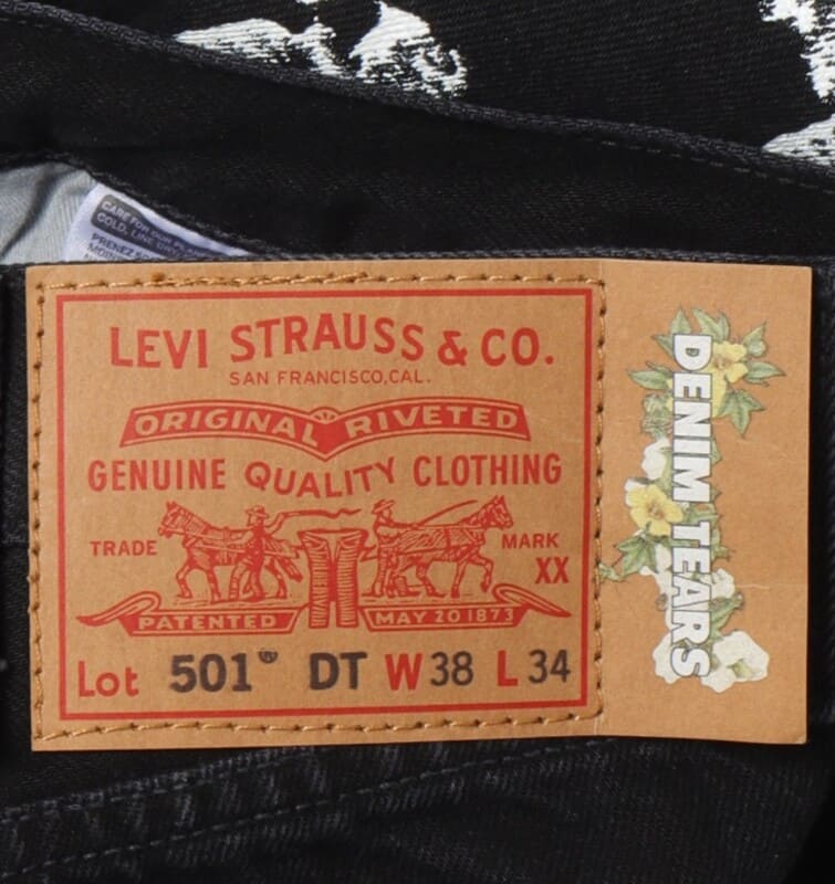 Calça Denim Tears x Levi's Cotton Wreath Jean Black - HYPER LIST