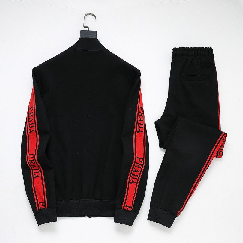 Tracksuit Prada White and Black Red Stripe PD050