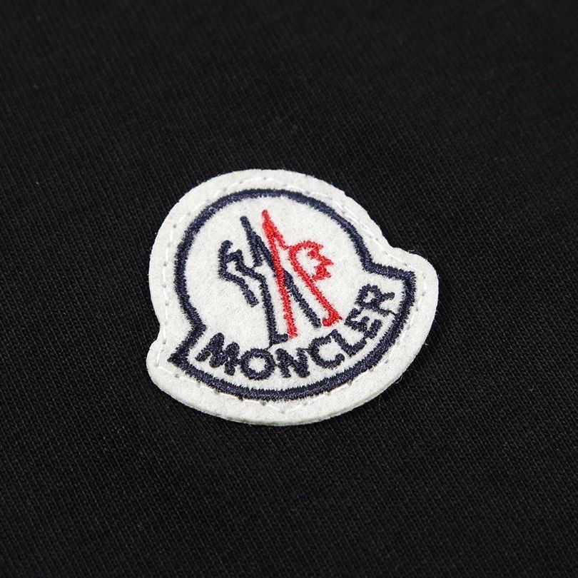 T-shirt Moncler Black Embroidered Logo Tee MCL005