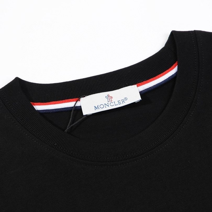 T-shirt Moncler Black Embroidered Logo Tee MCL005