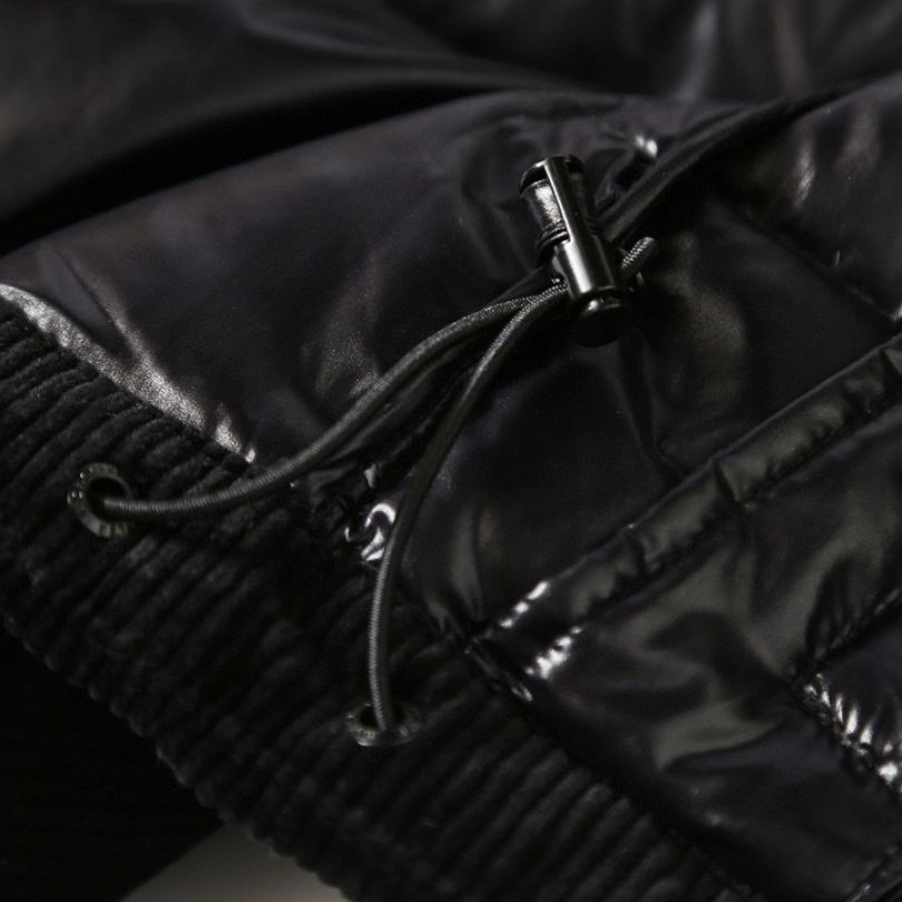 Jacket Puffer Moncler with Logo Trim Hood MCL019