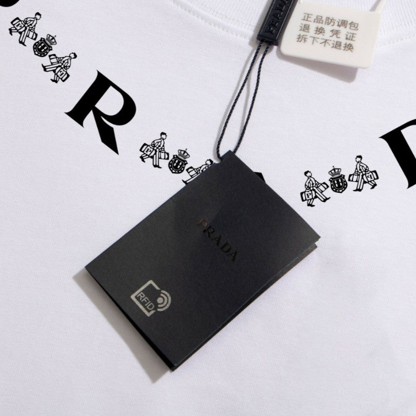 T-shirt Prada Bicycle Print White PD019