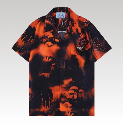 Shirt Prada Orange Black Graphic Print PD031