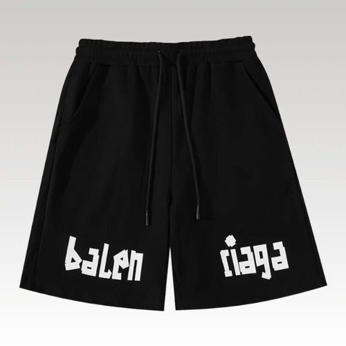 Shorts Balenciaga Balen Ciaga Print Black BL038