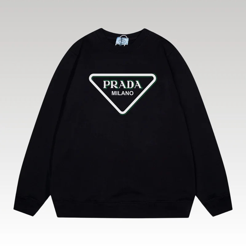 Sweatshirt Prada Milano Triangle Logo Black PD028