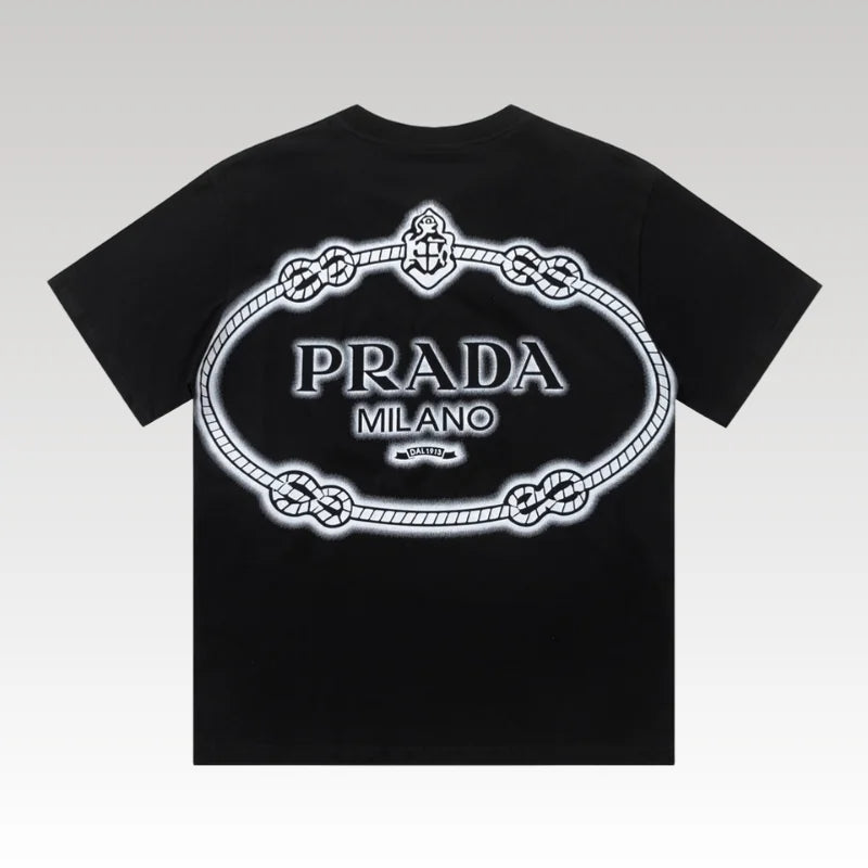 T-shirt Prada Milano Rope Logo Black PD007