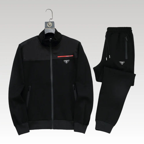 Tracksuit Prada Black Full-Zip Casual Set PD001