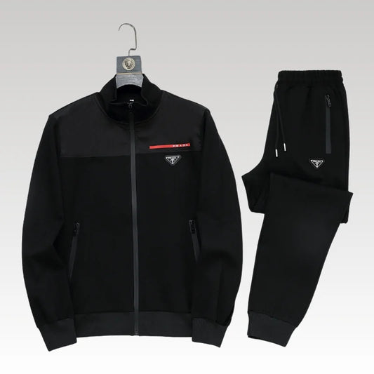 Tracksuit Prada Black Full-Zip Casual Set PD001