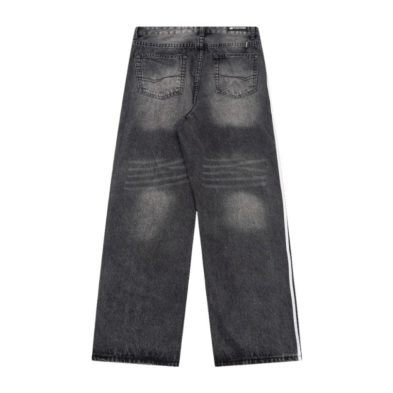 Jeans Balenciaga Striped Black Washed Denim BL032