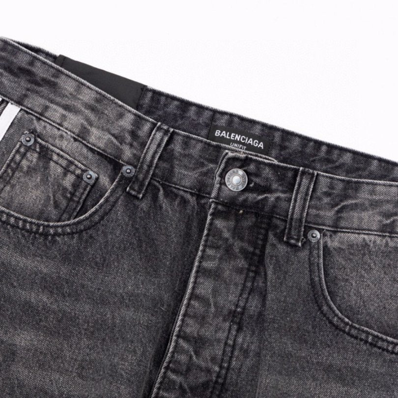 Jeans Balenciaga Striped Black Washed Denim BL032