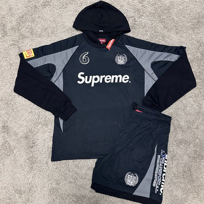 Conjunto Supreme Hooded Soccer black - HYPER LIST