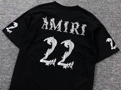 Amiri 22 Logo-Print T-Shirt White Black 