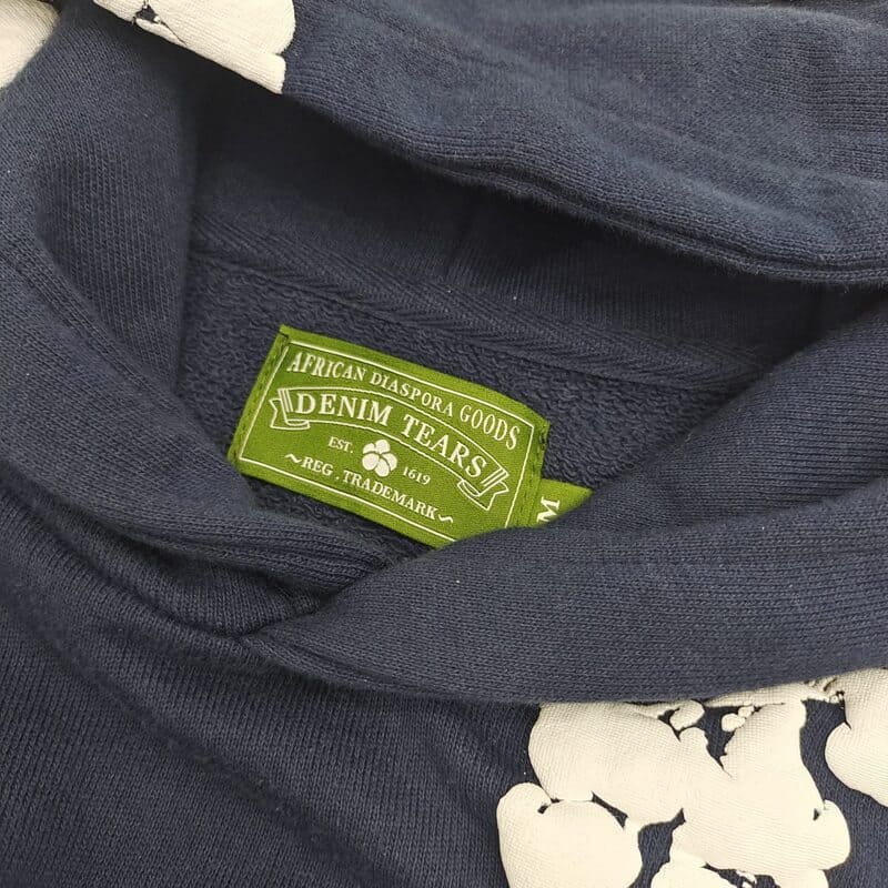 Moletom Denim déchire la couronne de coton bleu marine