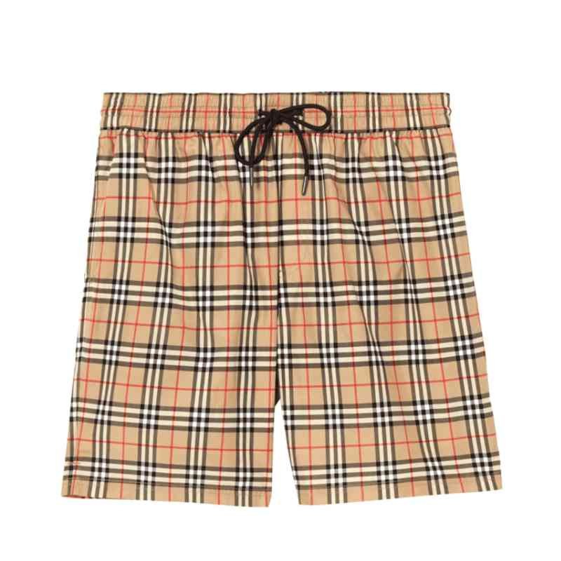 Short Burberry Check Drawcord Swim BY081