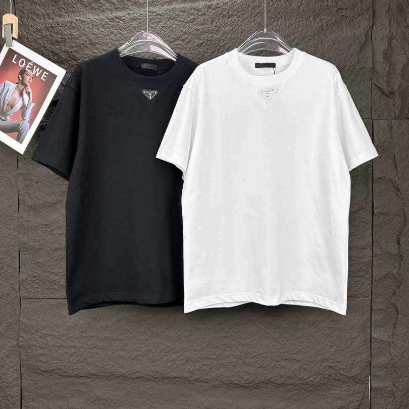 T-shirt Prada Logo Patch Black/White PD054