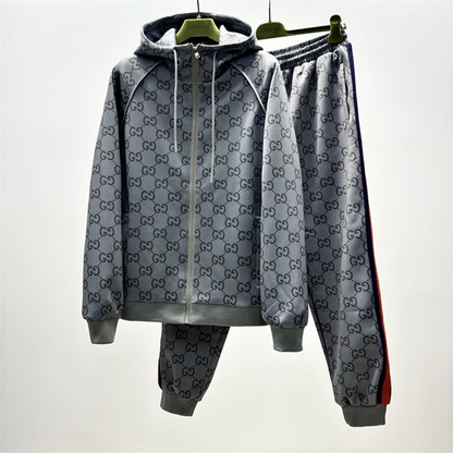 Gucci Webbing-Trimmed Gray Tracksuit