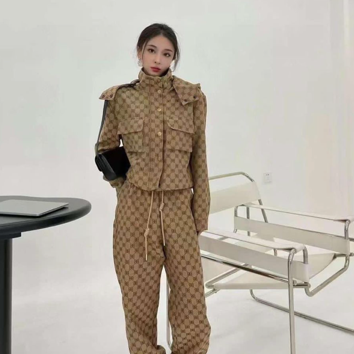 Gucci Webbing-Trimmed Brown