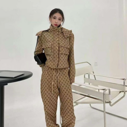 Gucci Webbing-Trimmed Brown
