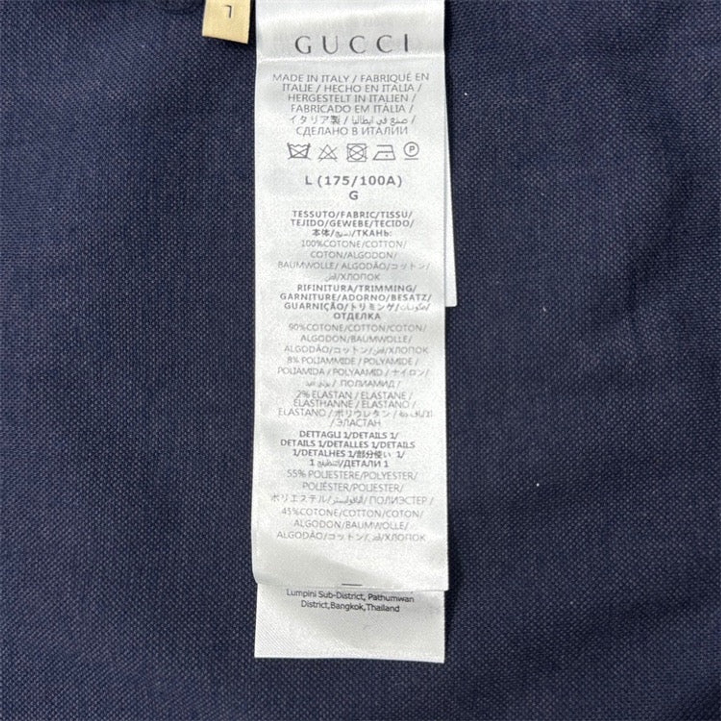 Gucci bleu avec bordure en sangle