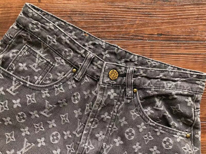 Calça Louis Vuitton Distressed Baggy Monogram Jeans - HYPER LIST