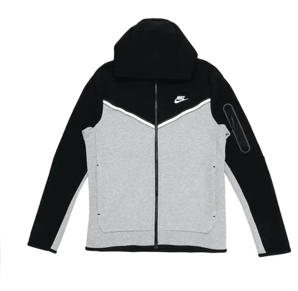 Jaqueta Nike Tech Fleece Preta e Cinza - HYPER LIST