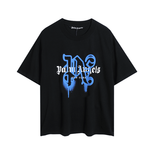 Camiseta Palm Angels New York Spray Logo Oversized - HYPER LIST