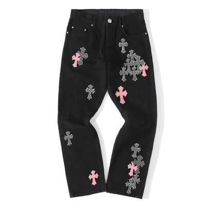 Calça Chrome Hearts Jeans Cross Patch Fleurknee - HYPER LIST