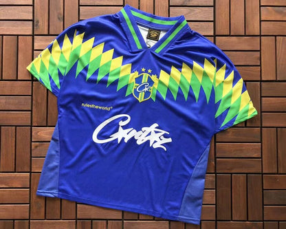 Camiseta Corteiz Futebol Brasil Azul - HYPER LIST