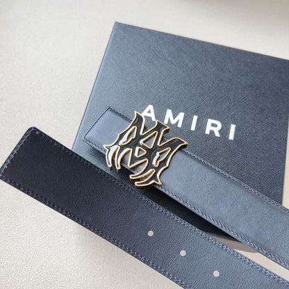 Cinto Amiri Black/Gold Logo - HYPER LIST