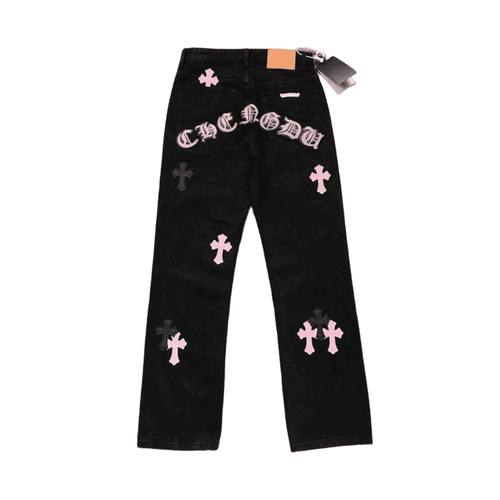 Calça Jeans Chrome Hearts Cross Pink - HYPER LIST