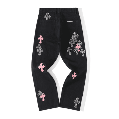Calça Chrome Hearts Jeans Cross Patch Fleurknee - HYPER LIST