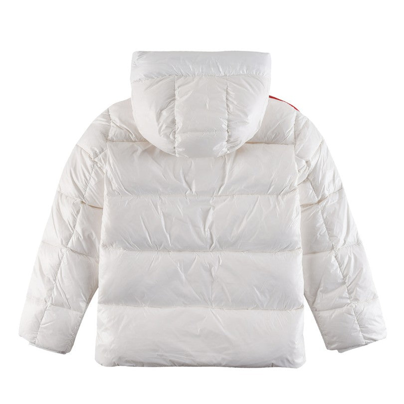 Jacket Puffer Moncler White Hooded MCL014