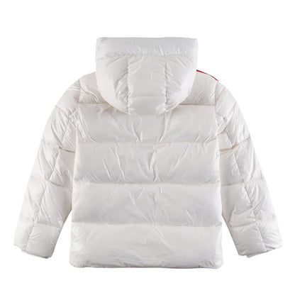 Jacket Puffer Moncler White Hooded MCL014