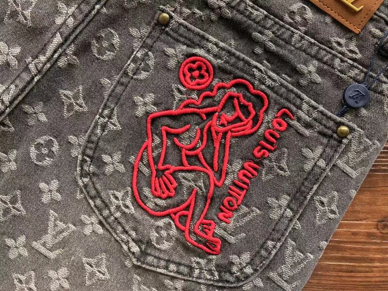Calça Louis Vuitton Distressed Baggy Monogram Jeans - HYPER LIST