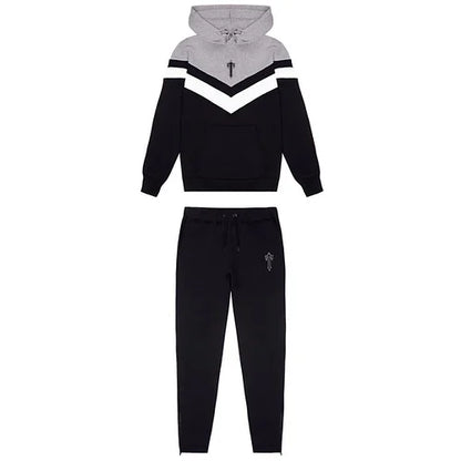 Conjunto Trapstar V Stripe Hoodie Tracksuit Black - HYPER LIST