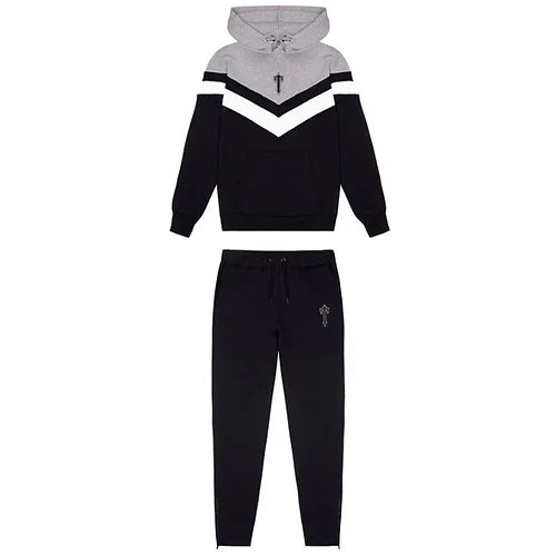Conjunto Trapstar V Stripe Hoodie Tracksuit Black - HYPER LIST