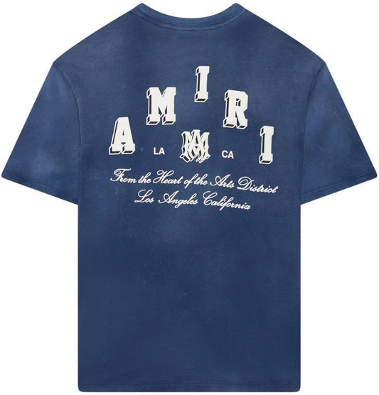 T-shirt bleu universitaire vintage Amiri 