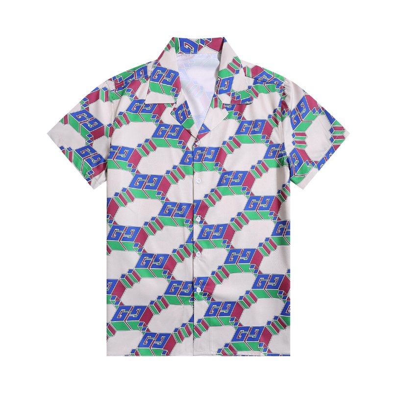 Set Gucci Multicolor GG Pattern Shirt and Shorts GC003