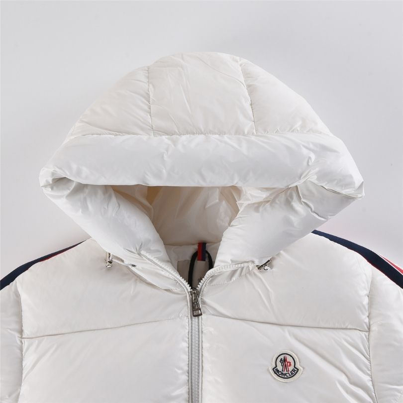 Jacket Puffer Moncler White Hooded MCL014