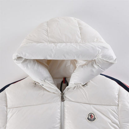 Jacket Puffer Moncler White Hooded MCL014