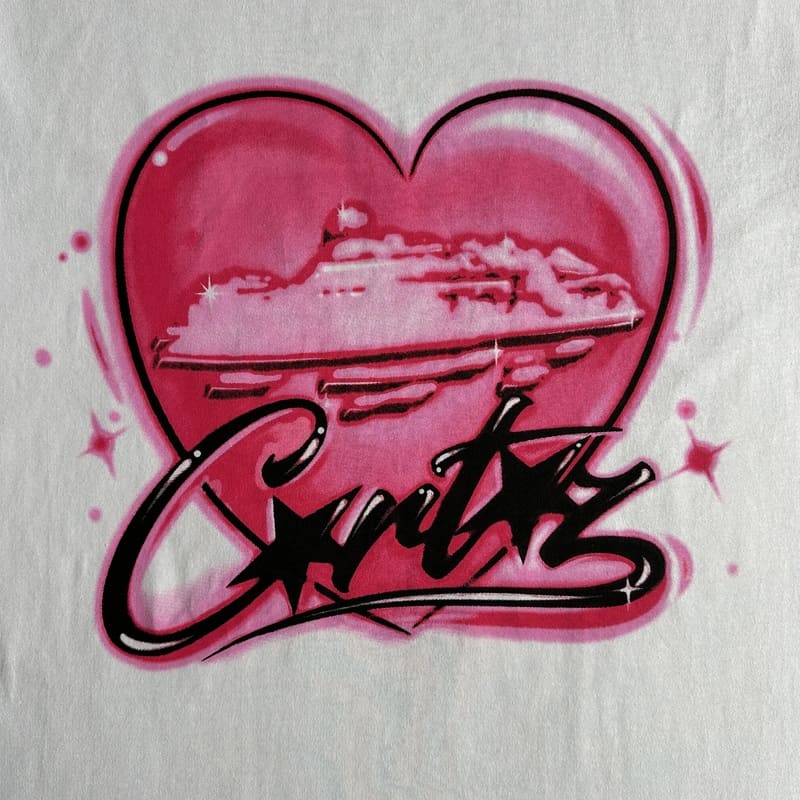 Camiseta Corteiz Pink Heart Tee - HYPER LIST