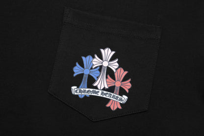 Camiseta Chrome Hearts Cross Colour Preta - HYPER LIST