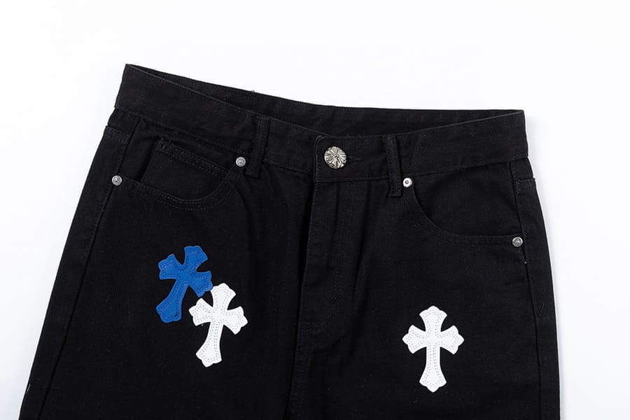 Calça Chrome Hearts Jeans Cross White/Blue - HYPER LIST