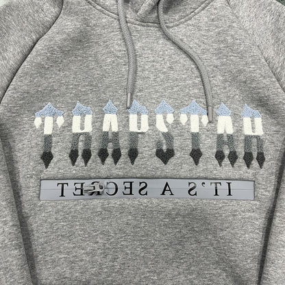 Conjunto Trapstar Chenille Decoded 2.0 Hoodie Grey/Ice Blue - HYPER LIST