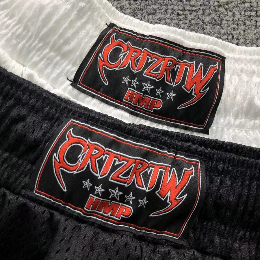 Short Corteiz HMP Mesh Panel White Black - HYPER LIST