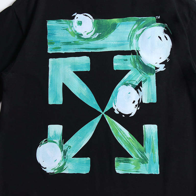 Camiseta Off-White Black Arrow Painted Cotton Jersey - HYPER LIST