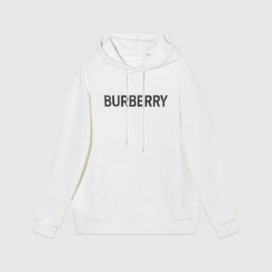 Burberry White Chest Logo Hoodie BY022