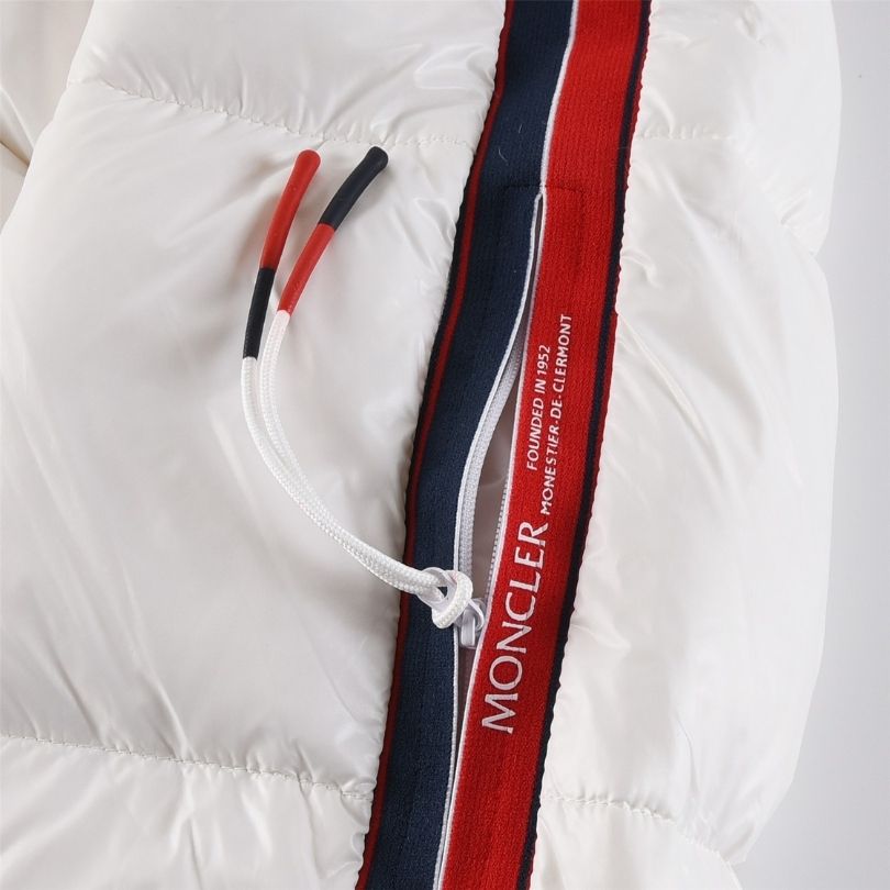 Jacket Puffer Moncler White Hooded MCL014